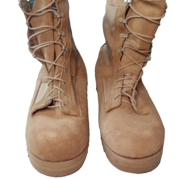 Wellco Combat Boot Men's Size 15.5 EW~ Extra Wide Canvas, Suede, Leather Tan - Picture 1 of 12
